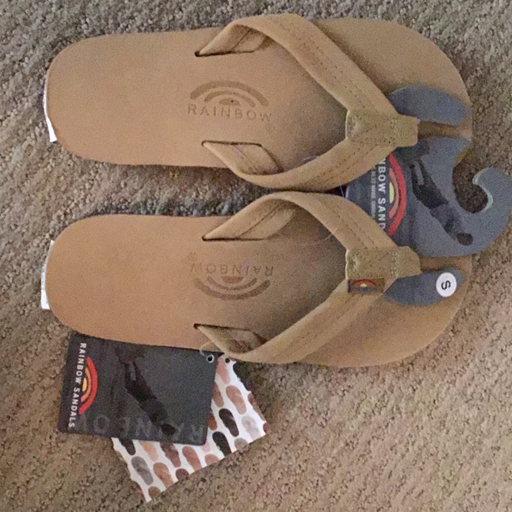 Rainbow Leather Sandals.